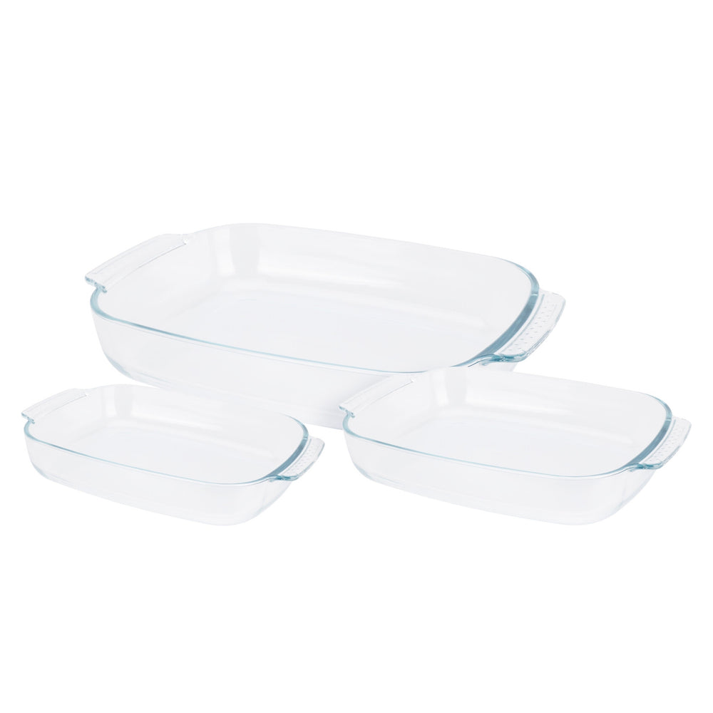 Set di 3 casseruole in vetro