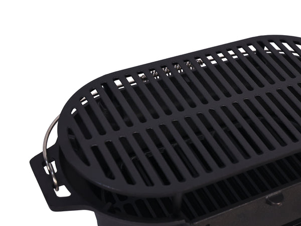 BBQ Holzkohlegrill Tischgrill Gusseisen 49 x 27 x 22 cm