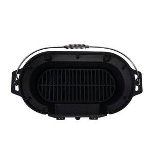 BBQ Holzkohlegrill Tischgrill Gusseisen 49 x 27 x 22 cm