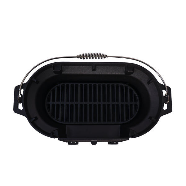 BBQ Holzkohlegrill Tischgrill Gusseisen 49 x 27 x 22 cm
