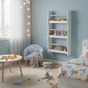 Bücherregal Kinderzimmer DREAMYCLOUD 43 x 80 cm weiss/natur