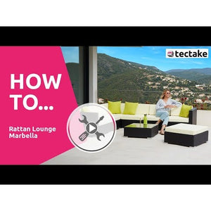 Rattan Loungeset Marbella - schwarz