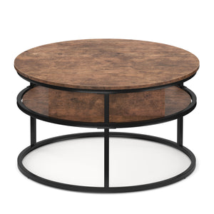 Beistelltisch Vintage BONITA rund mit Stauraum 80 x 47 - 62 cm