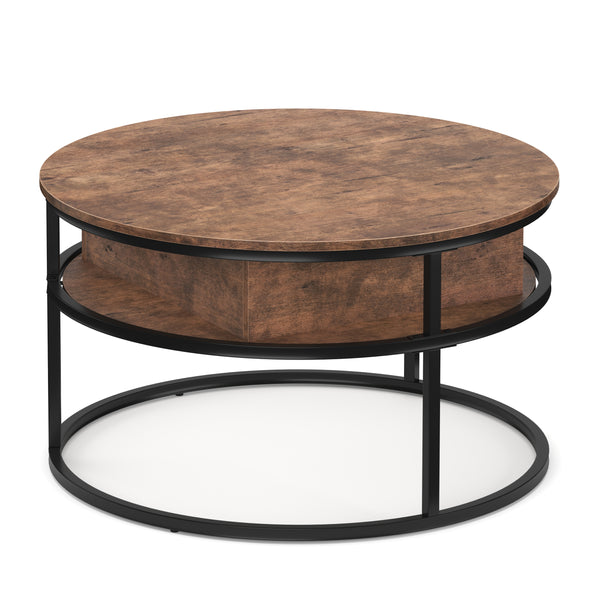 Beistelltisch Vintage BONITA rund mit Stauraum 80 x 47 - 62 cm