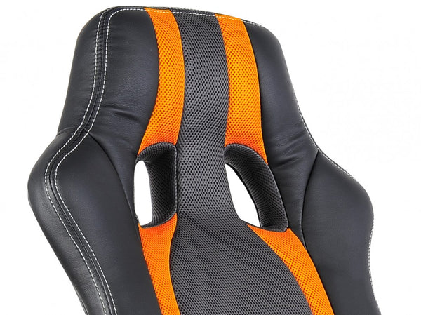 Gaming Stuhl Bürostuhl Leder TURBO schwarz/orange