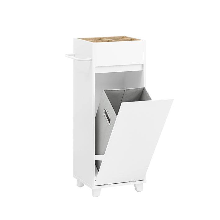Weisser Wäscheschrank mit ausklappbarem Wäschesack