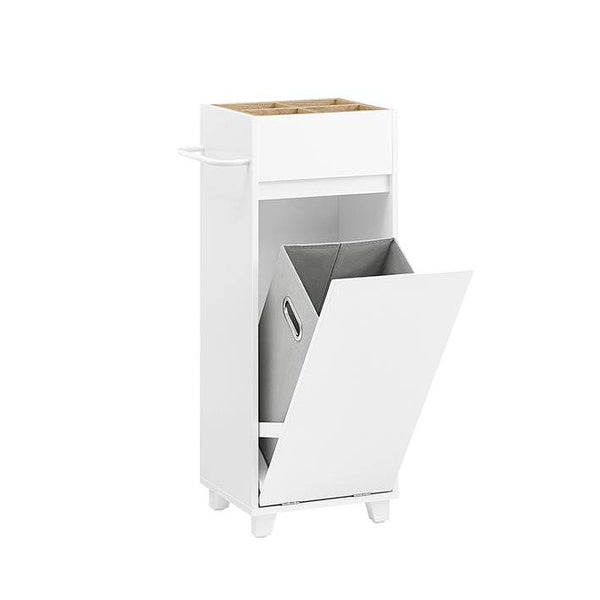 Weisser Wäscheschrank mit ausklappbarem Wäschesack
