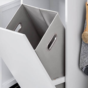 Weisser Wäscheschrank mit ausklappbarem Wäschesack