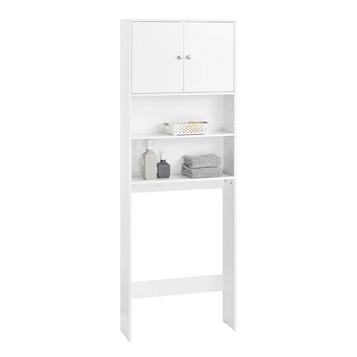 Toilettenregal | Waschmaschinenschrank | Badezimmerregal mit Schrank | Weiss