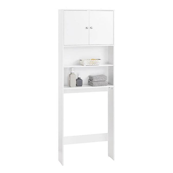 Toilettenregal | Waschmaschinenschrank | Badezimmerregal mit Schrank | Weiss