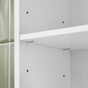 Toilettenregal | Waschmaschinenschrank | Badezimmerregal mit Schrank | Weiss