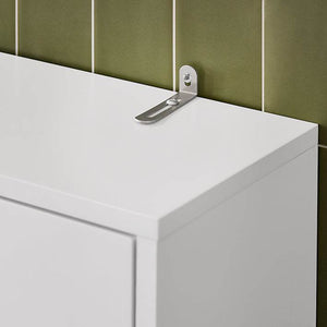 Toilettenregal | Waschmaschinenschrank | Badezimmerregal mit Schrank | Weiss