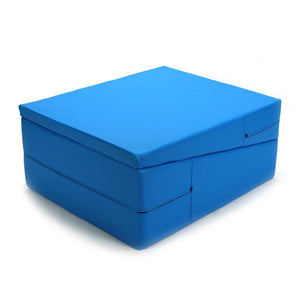 Gymnastics mat ramp, foldable, light blue