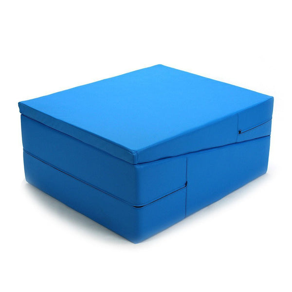 Gymnastics mat ramp, foldable, light blue