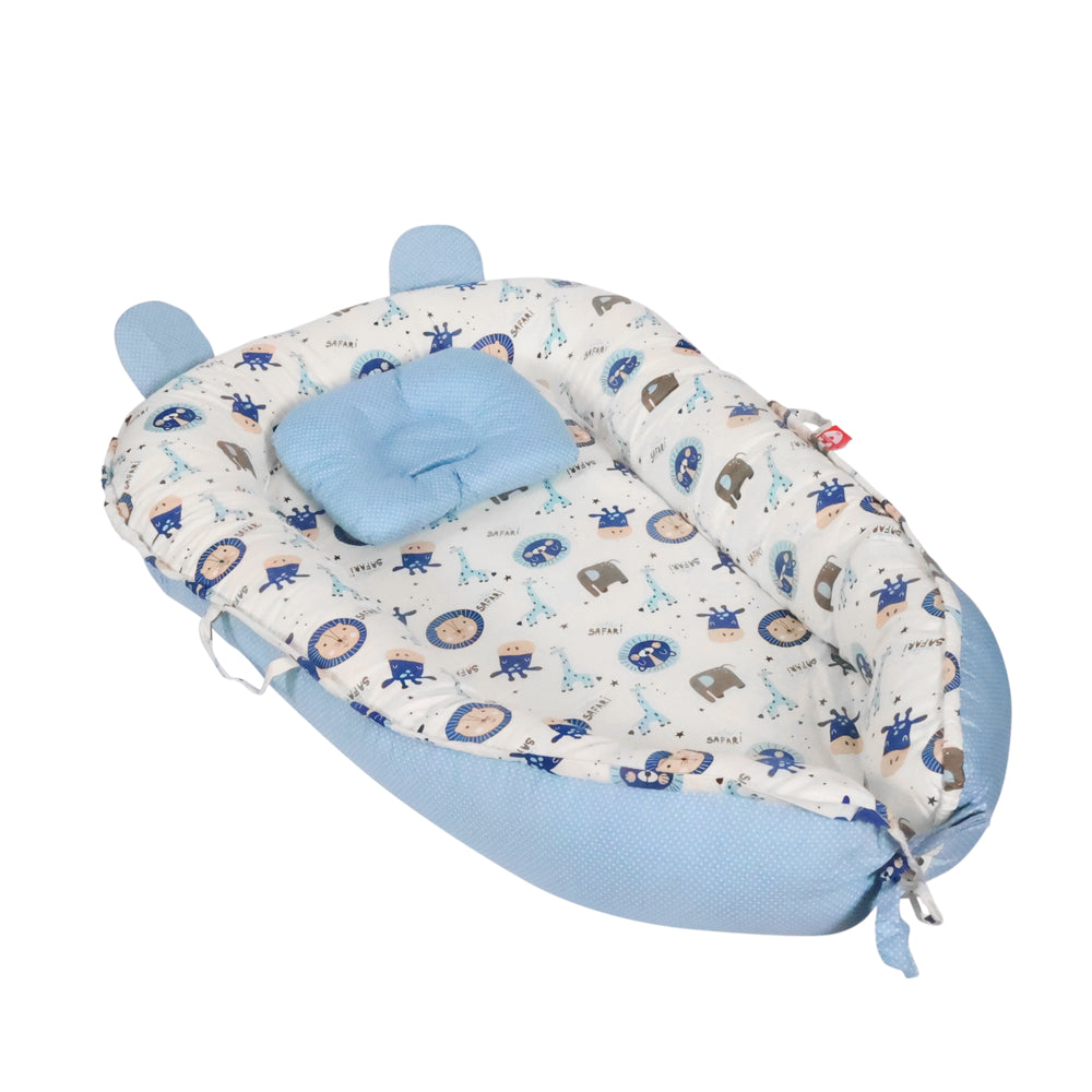 Babynest 90 x 50 x 12 cm blau