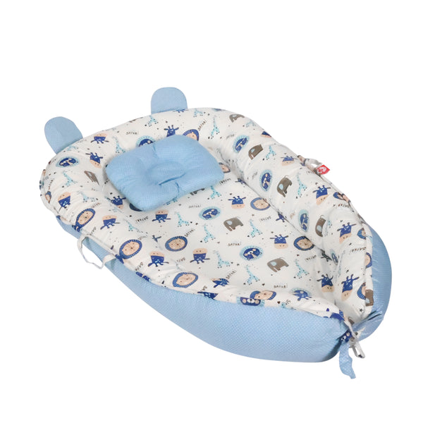 Babynest 90 x 50 x 12 cm blau