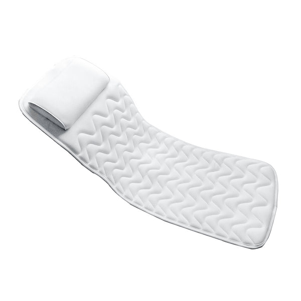 Badewannenkissen Wanneneinlage mit Saugnäpfen 125 x 43 cm weiss