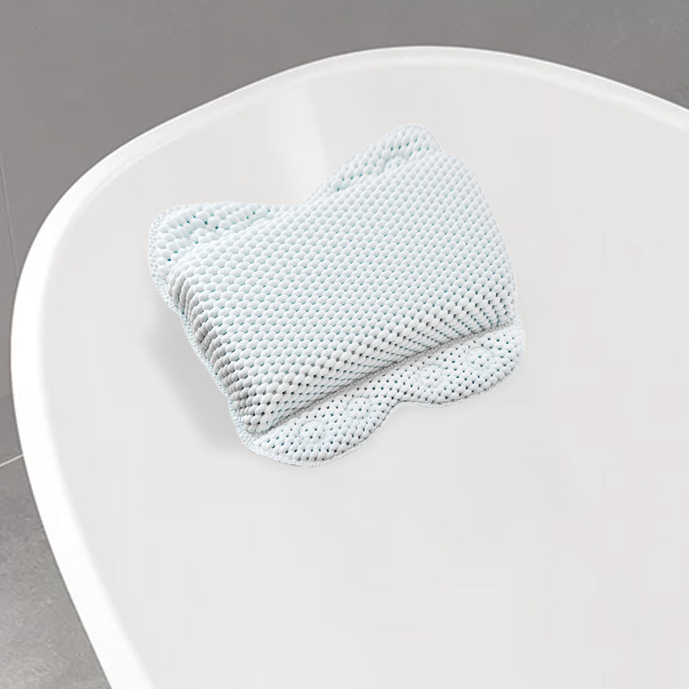 Cuscino per vasca da bagno con ventose, 34 x 30 cm, blu