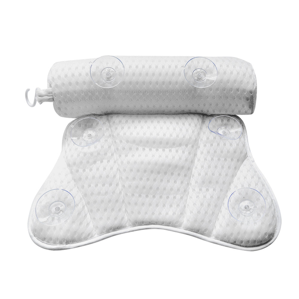 Cuscino per vasca da bagno con ventose 36 x 38 cm bianco