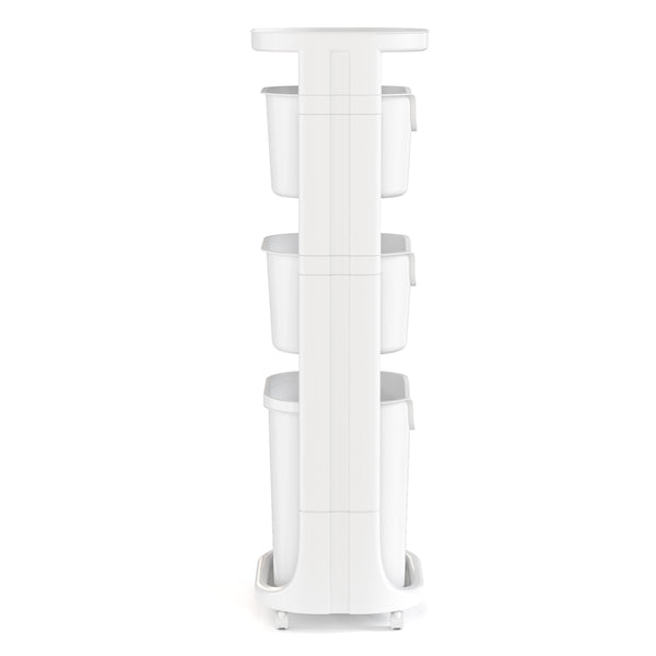 Badezimmerregal Wäschekorb auf Rollen 35L weiss