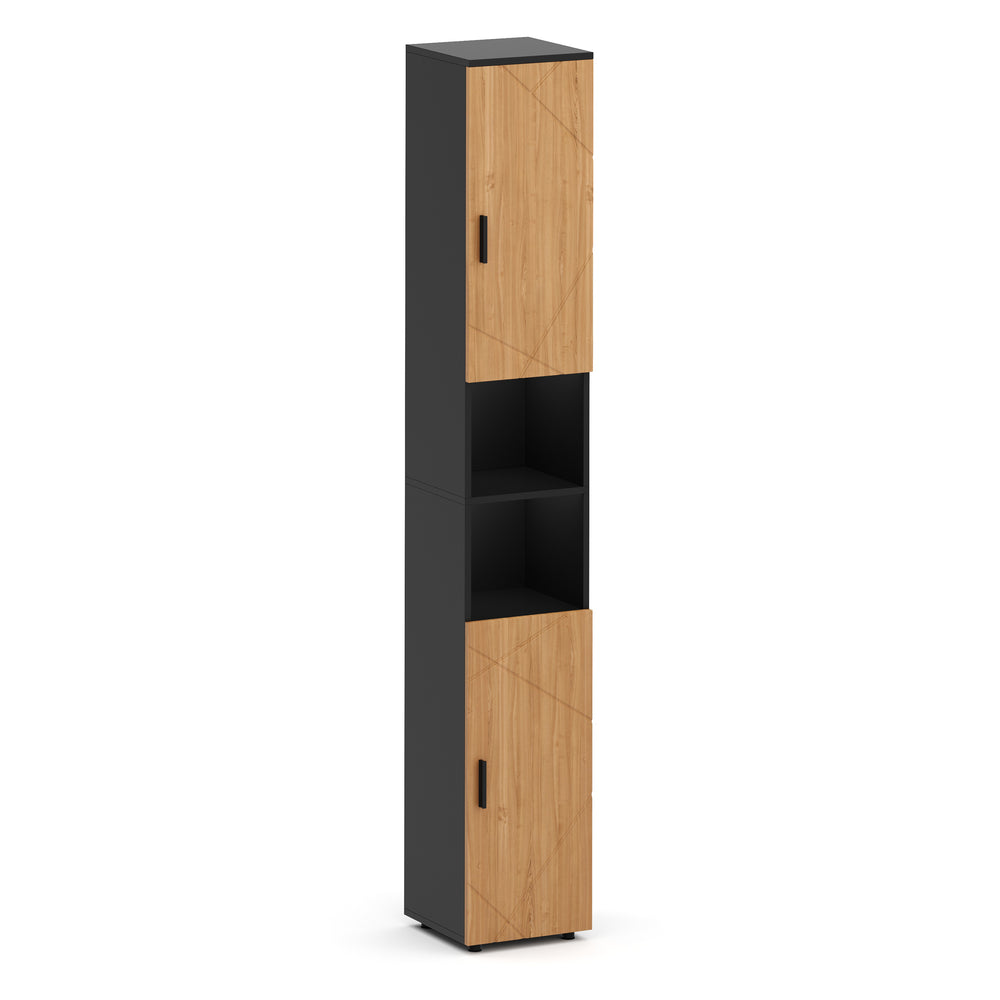 Badezimmerschrank AQUALIA 30 x 30 x 190 cm braun/schwarz