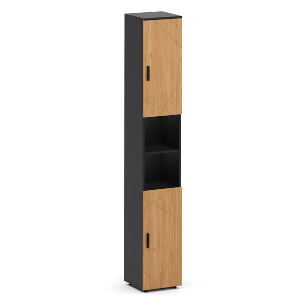 Badezimmerschrank AQUALIA 30 x 30 x 190 cm braun/schwarz