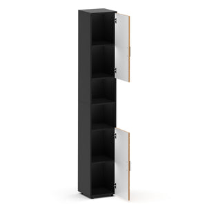 Badezimmerschrank AQUALIA 30 x 30 x 190 cm braun/schwarz