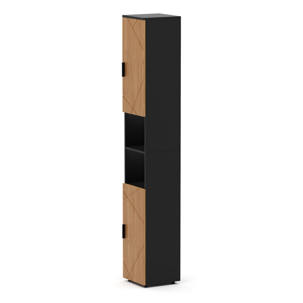 Badezimmerschrank AQUALIA 30 x 30 x 190 cm braun/schwarz