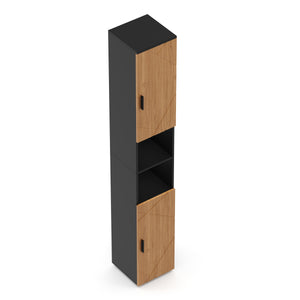 Badezimmerschrank AQUALIA 30 x 30 x 190 cm braun/schwarz