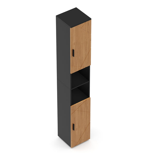 Badezimmerschrank AQUALIA 30 x 30 x 190 cm braun/schwarz