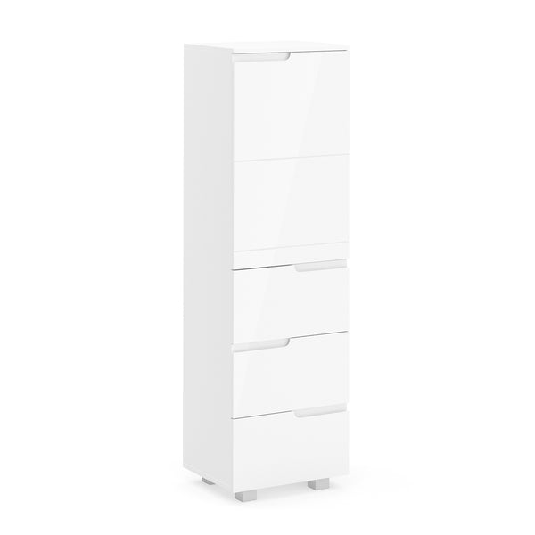 Badezimmerschrank AVILA 40 x 135 cm Hochglanz weiss