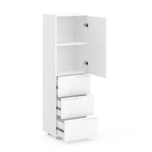 Badezimmerschrank AVILA 40 x 135 cm Hochglanz weiss