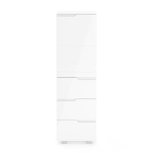 Badezimmerschrank AVILA 40 x 135 cm Hochglanz weiss
