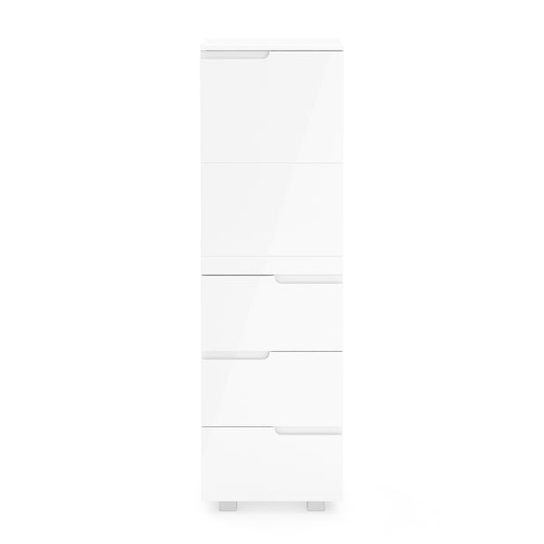 Badezimmerschrank AVILA 40 x 135 cm Hochglanz weiss