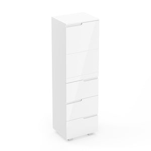 Badezimmerschrank AVILA 40 x 135 cm Hochglanz weiss