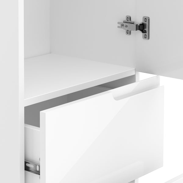 Badezimmerschrank AVILA 40 x 135 cm Hochglanz weiss