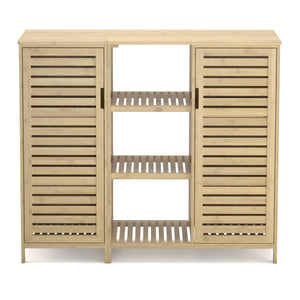 Badezimmerschrank Bambus SANOVA 100 x 33 x 87 cm natur