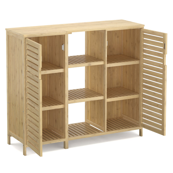 Badezimmerschrank Bambus SANOVA 100 x 33 x 87 cm natur
