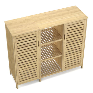 Badezimmerschrank Bambus SANOVA 100 x 33 x 87 cm natur