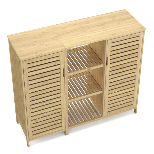 Badezimmerschrank Bambus SANOVA 100 x 33 x 87 cm natur