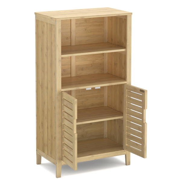 Badezimmerschrank Bambus SANOVA 50 x 29 x 92 cm natur