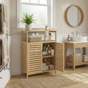 Badezimmerschrank Bambus SANOVA 60 x 30 x 81 cm natur