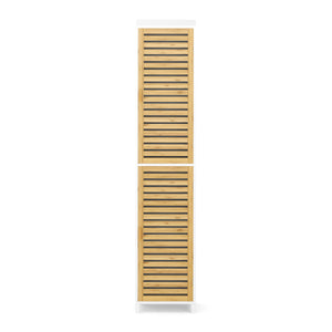 Badezimmerschrank Bambus SVALA 40 x 30 x 190 cm natur/weiss