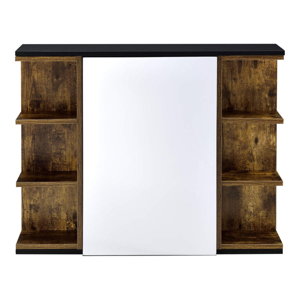 Badezimmerschrank Harstad 64x80x20 cm Dunkler Holzton / Schwarz