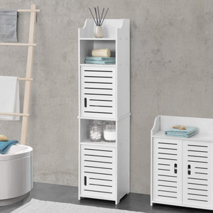 Mobile bagno Mora 135x32x32 cm con 3 ripiani, WPC bianco 