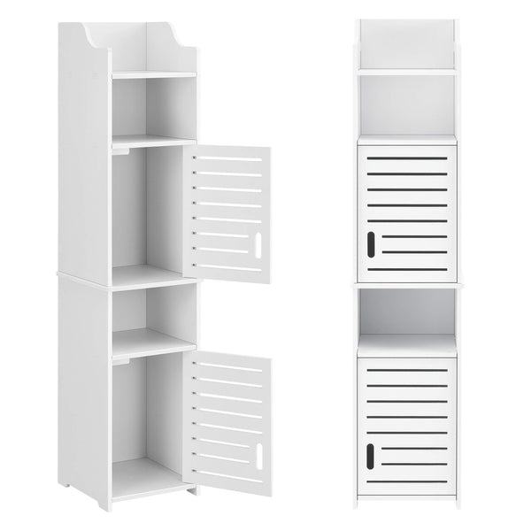 Mobile bagno Mora 135x32x32 cm con 3 ripiani, WPC bianco 