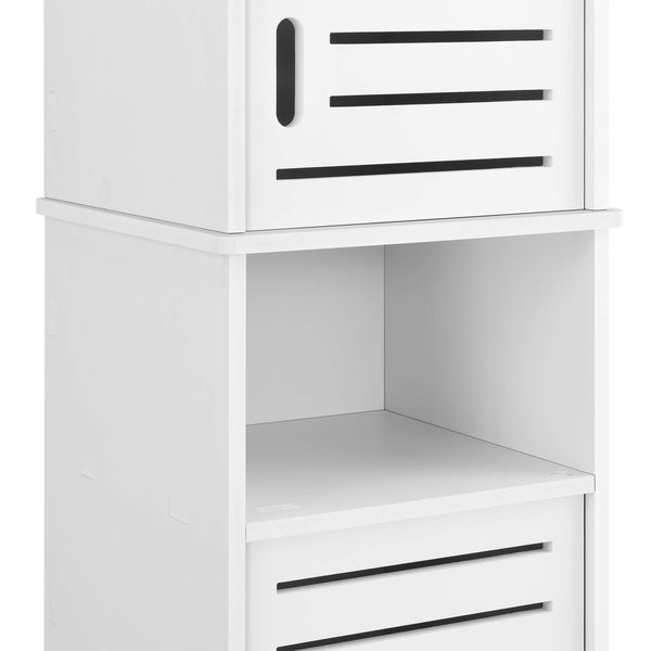 Mobile bagno Mora 135x32x32 cm con 3 ripiani, WPC bianco 
