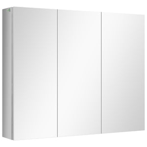 Badezimmerschrank Spiegelschrank Edelstahl Silber 70x12x55cm