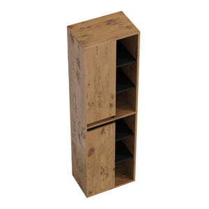 Badezimmerschrank VODA 50 x 33 x 170 cm braun/schwarz