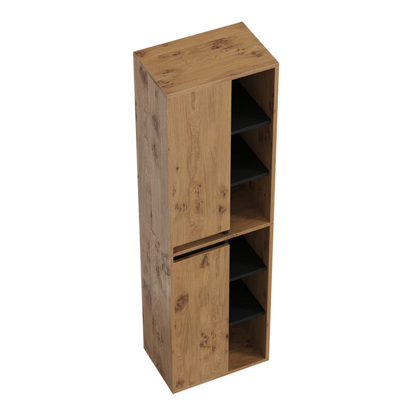 Badezimmerschrank VODA 50 x 33 x 170 cm braun/schwarz
